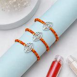 Pack Of 3 Archies Silver Rakhi with Peacock Feather Design