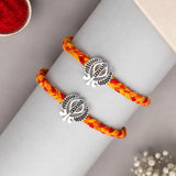 Pack Of 2 Archies Khanda Silver Rakhi Sikh Symbol Design