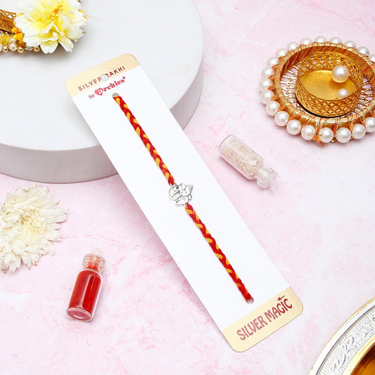 Archies Om Ganesha Silver Rakhi