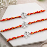 Pack Of 3 Archies Silver Rakhi with Om & Ganesha Charm