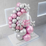 Pink & Silver Daisy Bobo Balloon Decor