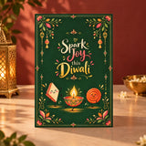 Personalized Spark Joy this Diwali Greeting Card with Cute Sweets & Diya