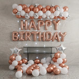 Rose Gold Happy Birthday Wall Decor with Fairy Lights