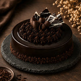 Fudge Brownie Walnut Truffle Cake