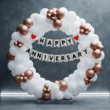Rose Gold Anniversary Ring Balloon Arch Decor