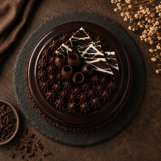 Fudge Brownie Walnut Truffle Cake