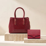 Cherry Red Handbag and Wallet Combo
