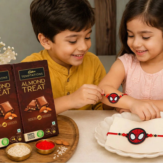 Spiderman Rakhi with Cadbury Temptations Chocolates | Kids Rakhi Gift Set