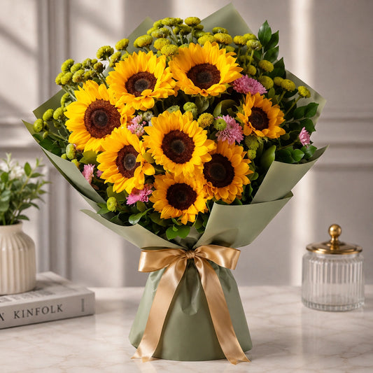Sunflower, Daisy & Chrysanthemum Mixed Bouquet