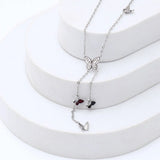 Silver-Toned Butterfly Lariat Necklace and Earcuff Set