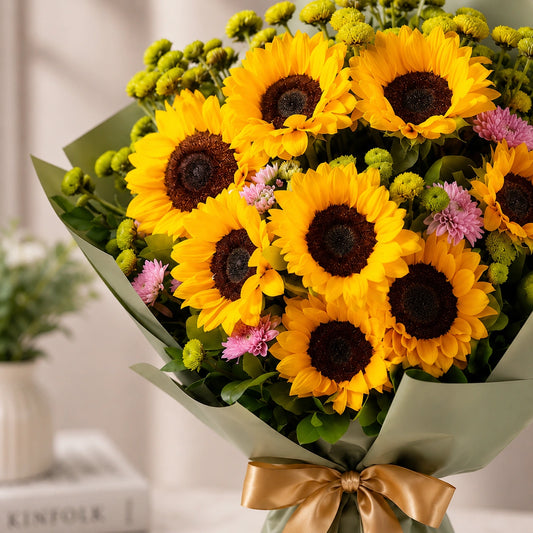 Sunflower, Daisy & Chrysanthemum Mixed Bouquet
