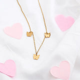 Gold-Toned Butterfly Charm Necklace and Bracelet Set