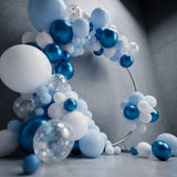 Baby Boy Blue & White Ring Balloon Arch Decor