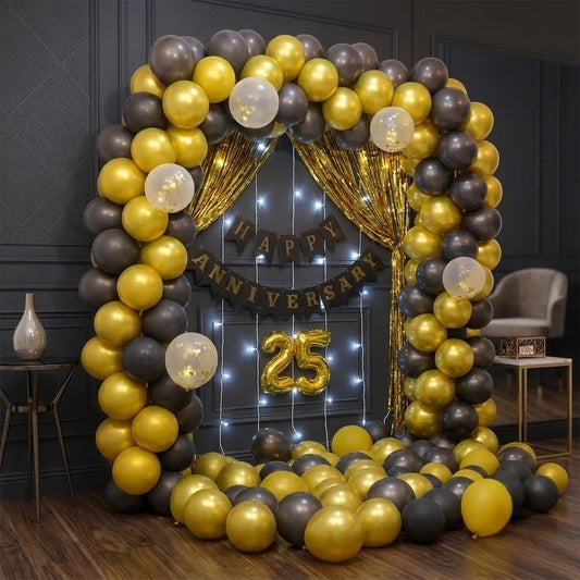 Black & Gold Anniversary Arch with Age Foil