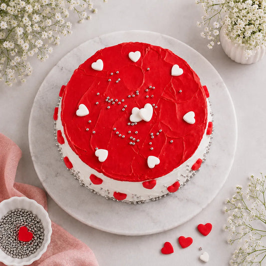 Pink Hearts Choco Cream Cake