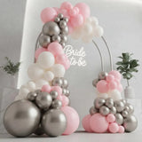 Bride To Be Pink & Silver Balloon Arch Decor