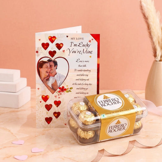I'm Lucky You Are Mine Greeting Card With Chocolate