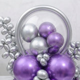 Purple & Silver Ring Balloon Stack Decor
