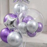Purple & Silver Star Bobo Balloon Stand