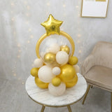 Golden Ring Bobo Balloon Stack Decor