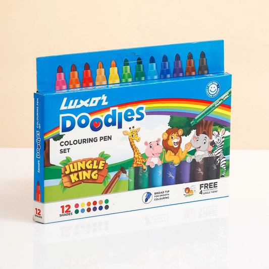 Luxor Doodles Jungle King Colouring Pen Set