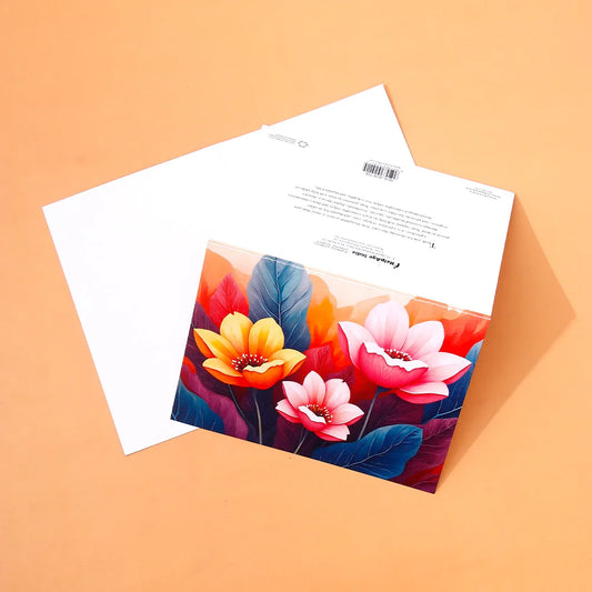 Pack of 50 Bold Floral Bloom Greeting Card