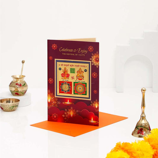 Special Ferrero Chocolate and Diya with Greeting Card Gift Set