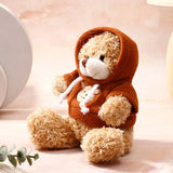 Light Brown Hoddie Teddy Bear Keychain With Perfume and Ferrero Rocher