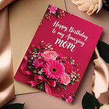 Happy Birthday Mom Floral Bouquet Personalised Greeting Card with Chocolate