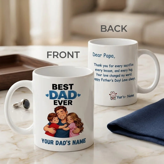 Custom Name & Message Printed Ceramic Coffee Mug for Dad