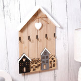 House-Shaped Wooden Wall Key Holder