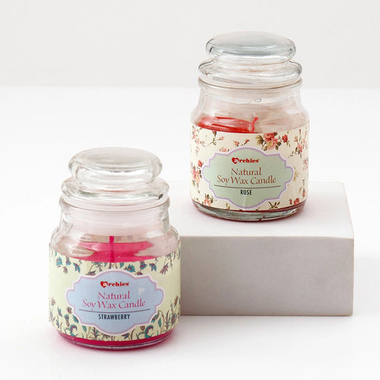 Premium Scented Soy Wax Candle Glass Jar