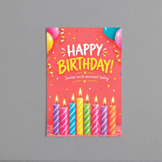 Happy Birthday Candles Personalised Greeting Card