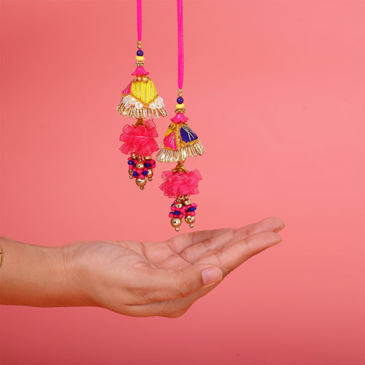 Traditional Magenta Lumba Rakhi Pack of 2