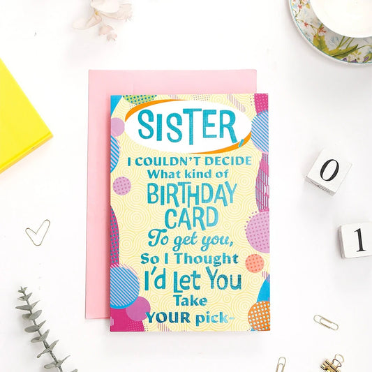Happy Birthday Sister Greeting Card With Chocolates