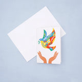 Pack of 50 Floral Dove and Hands Greeting Card