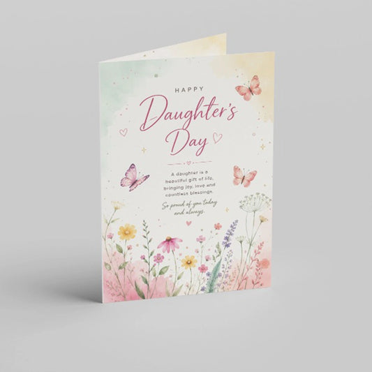 Wildflower Watercolor Daughter's Day Personalised Card