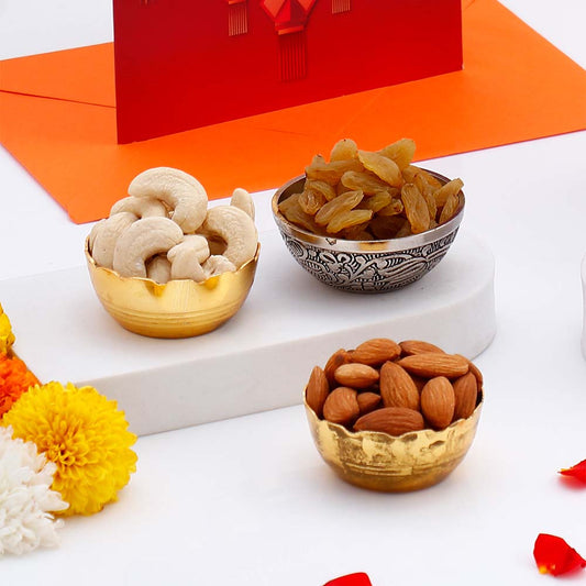 Beautiful Diwali Greeting Card with Diya and Dry Fruits