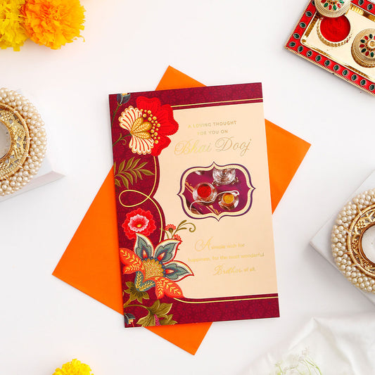 Happy Bhai Dooj Greeting Card with Besan Ladoo