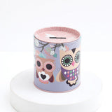 Duo Owl Lavender Tin Money Box