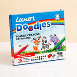 Luxor Doodles Plastic Crayons Extra Long