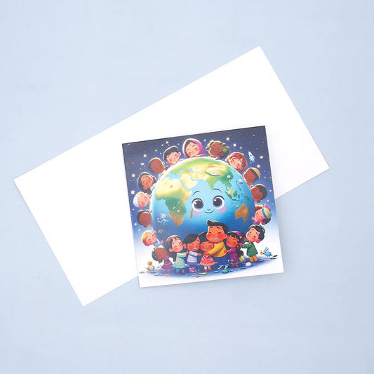 Pack of 50 Children Hugging the Earth Greeting Card