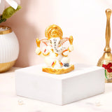 Ganesha Idol with Set of 2 Modak Diyas - Yellow