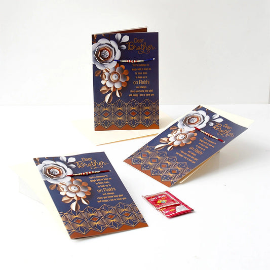 Pack Of 3 Dear Brother Raksha Bandhan Greeting Card With Envelope