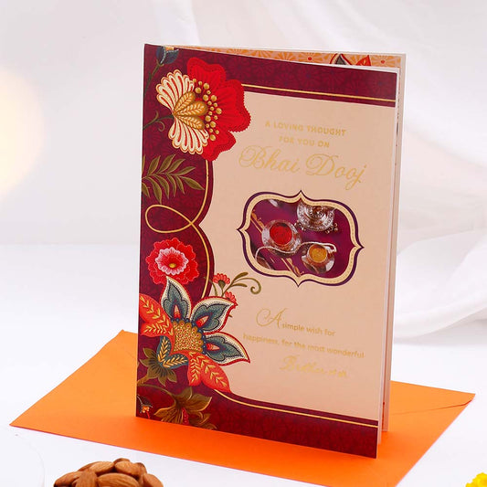 Happy Bhai Dooj Greeting Card with Dry Fruits
