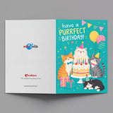 Purrfect Birthday Cats Personalised Greeting Card with Chocolate