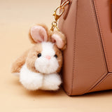 Fluffy Brown Bunny Rabbit Plush Keychain