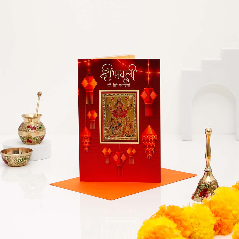 Special Ferrero Chocolate Tray and Diya with Greeting Card Gift Set