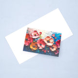 Pack of 50 Textured Floral Art Greeting Card
