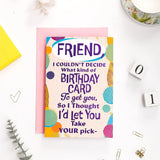 Happy Birthday Friend Greeting Card With Chocolates